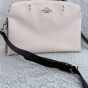 Coach Cream and Black Satchel